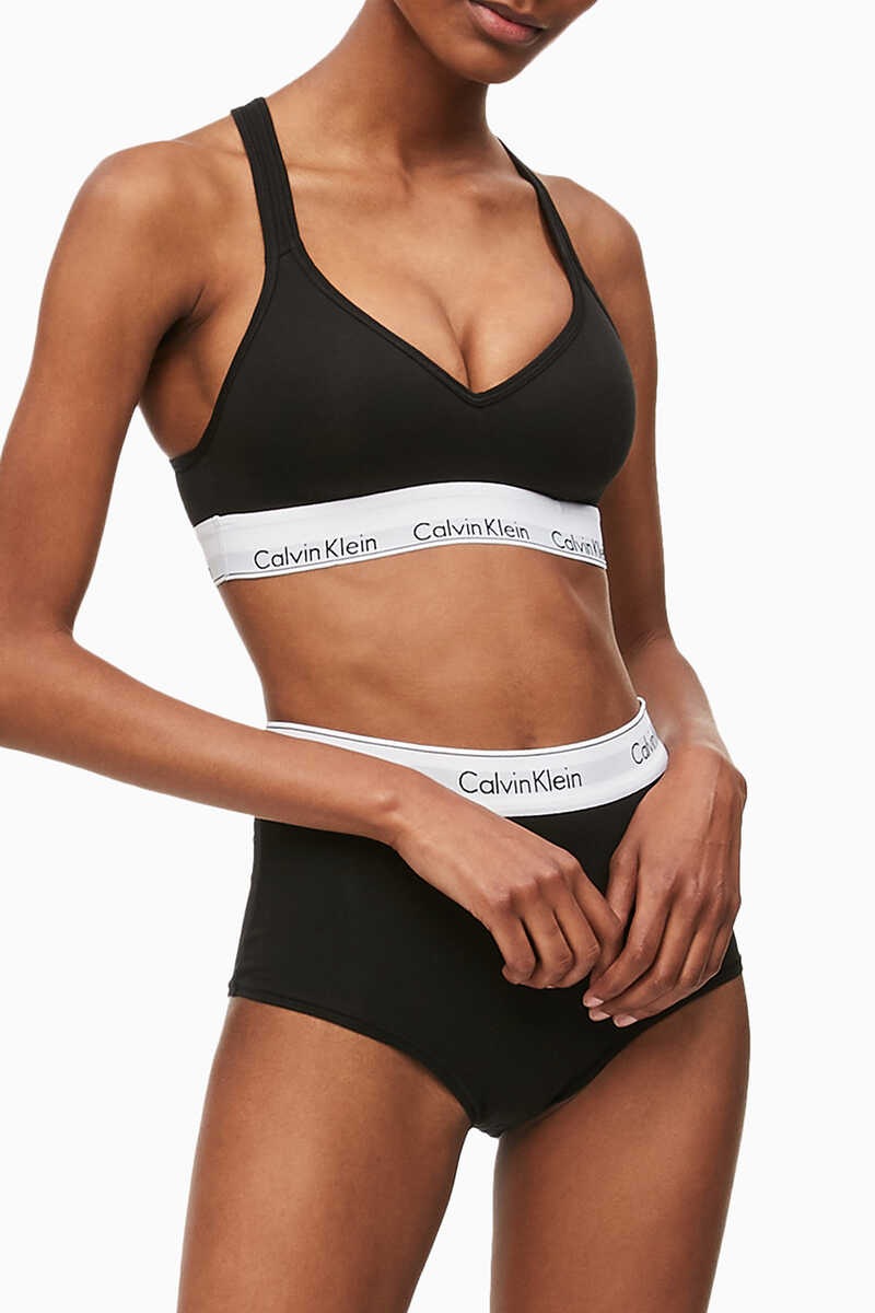 Womensecret Calvin Klein shaped cotton top with waistband black