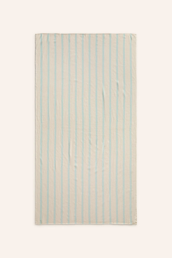 Womensecret Savina turquoise striped beach towel blue