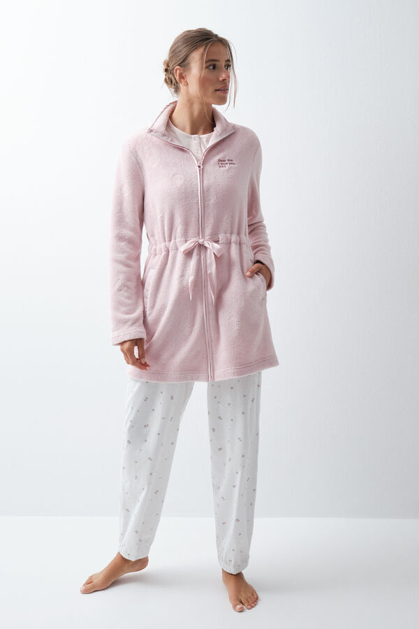 Women'secret Pink long robe with belt pink