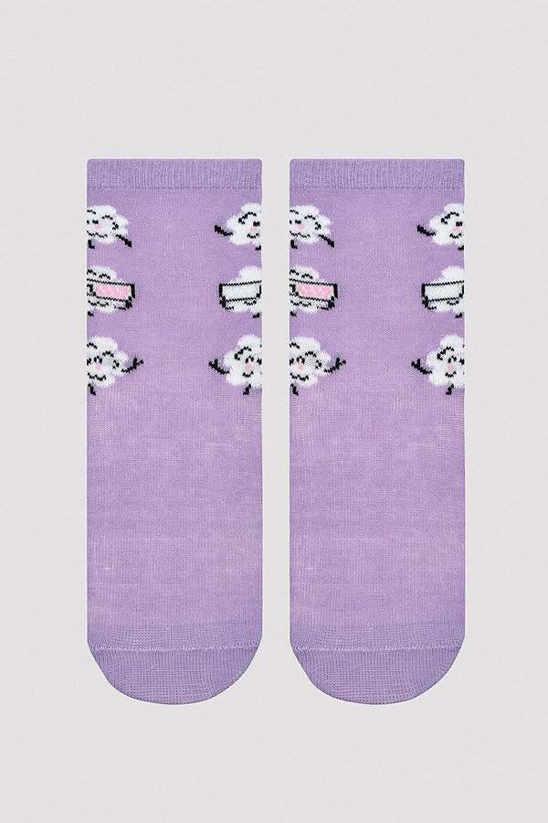 Womensecret Pack de 3 pares de meias soquetes padrão de milho para rapariga rosa