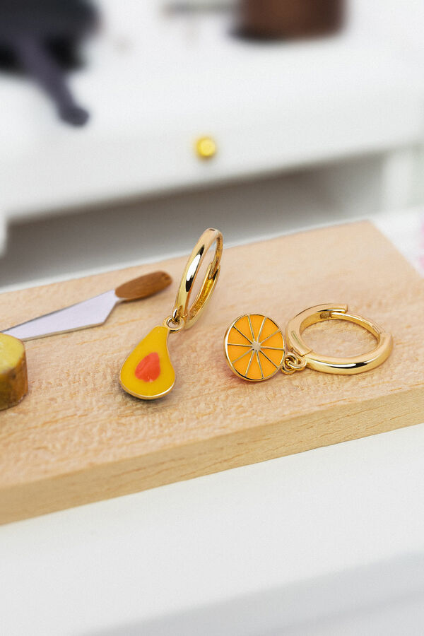 Womensecret Single Orange gold-plated silver hoop earring rávasalt mintás