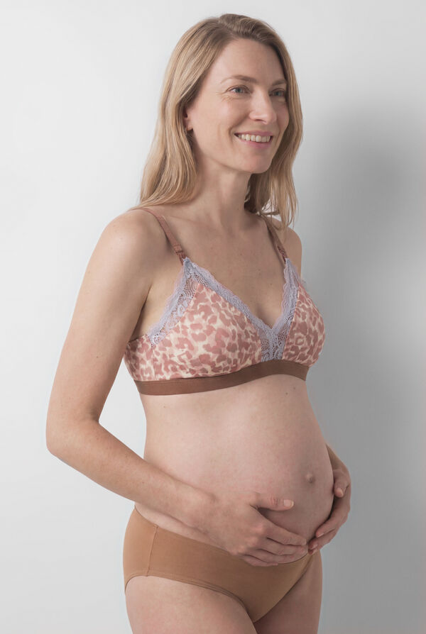 Women'secret Animal print maternity triangle bra NATURAL nude