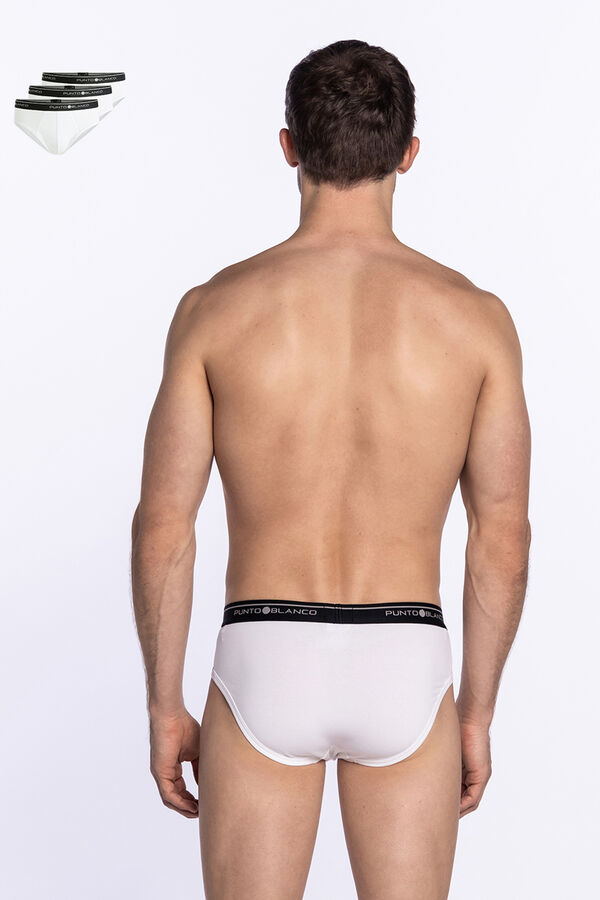 Punto Blanco Pack de 3 slips algod&oacute;n blanco