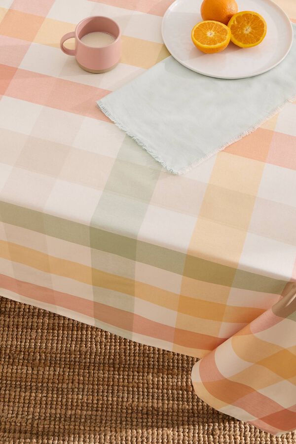 Textura Toalha de mesa anti-manchas aos quadrados estampado