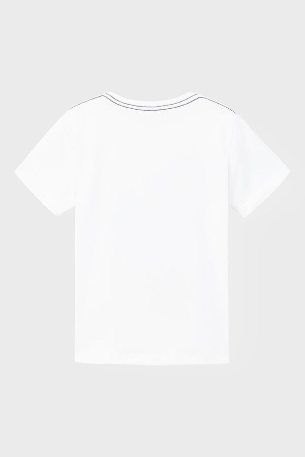 Womensecret Boys' short-sleeved surfer print T-shirt blanc