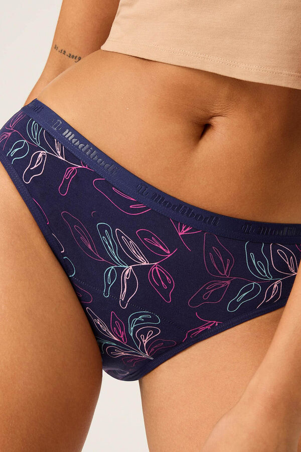 Womensecret Classic Passion Vine Navy bamboo period panties – heavy or overnight absorption Blau
