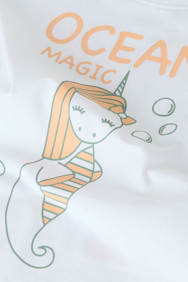 Name it Short sleeve print girl's T-shirt white