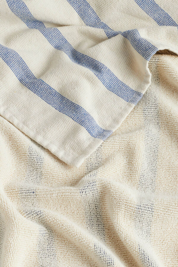 Calma House Toalha de praia Savina azul riscas azul