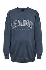 Only Maternity Sudadera maternity detalle texto frontal azul