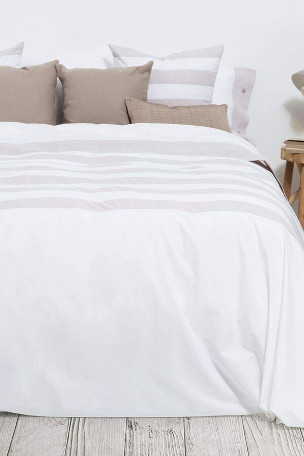 Womensecret Bettbezug Baumwollperkal Stoffkombination. Bett 150-160 cm. Weiß