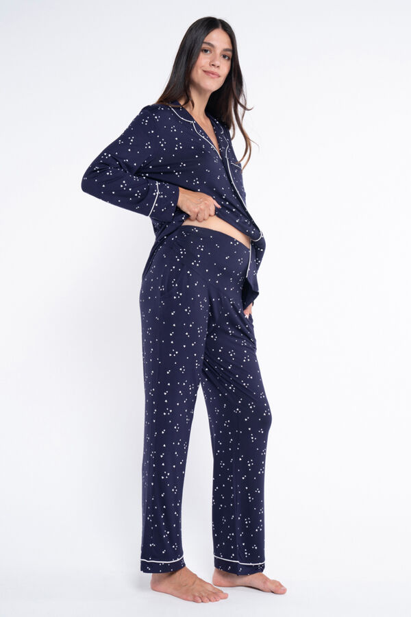 Ohma! Pyjama -Set mit Print Blau