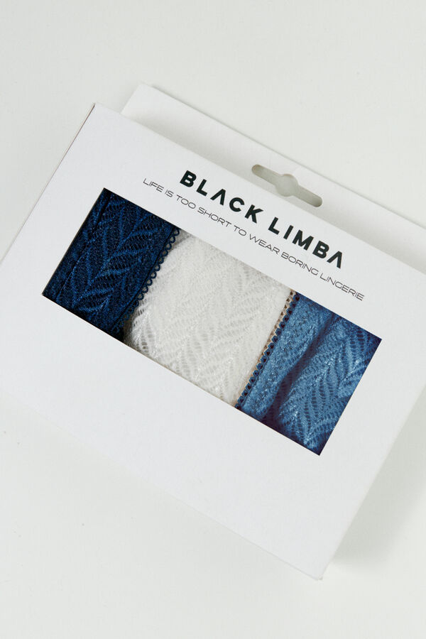 Black Limba Pack 3 tangas encaje estampado