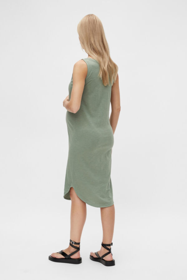 Mamalicious Vestido midi de algod&oacute;n doble funci&oacute;n  verde