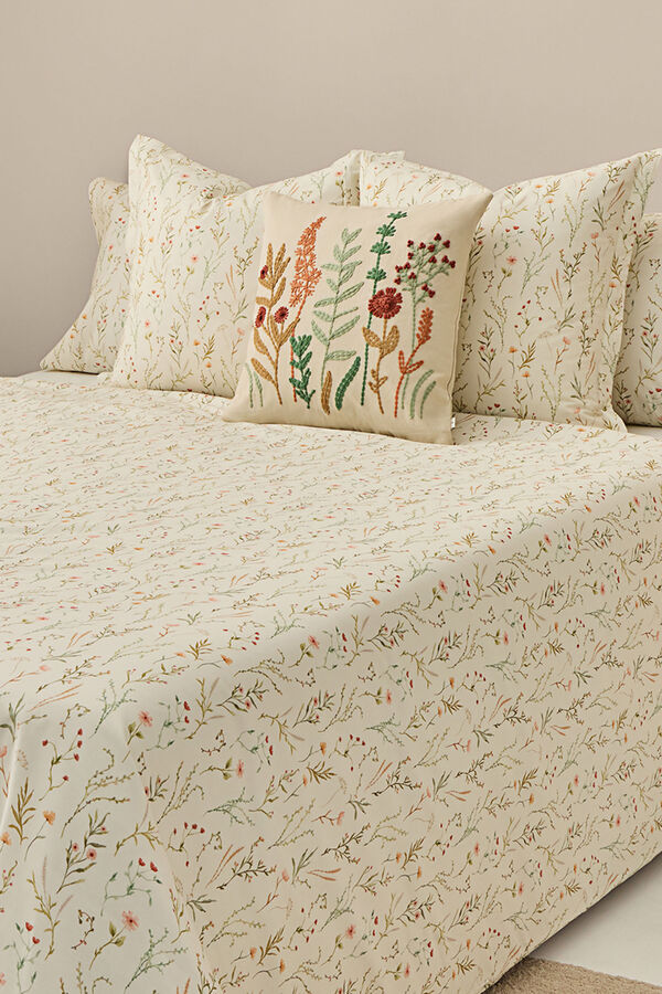 Textura Printed satin duvet case blanc
