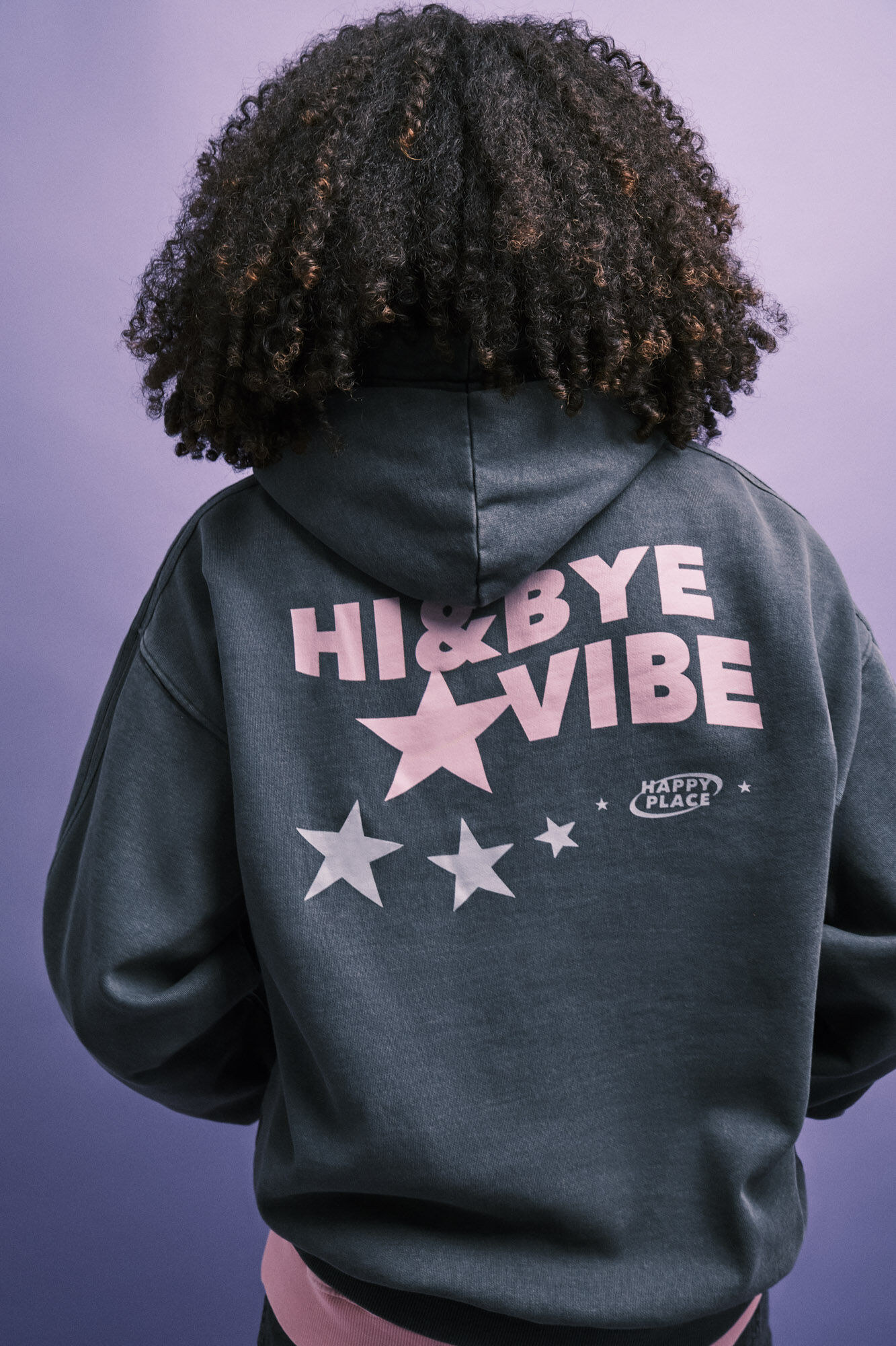 HI&BYE Grey fleece hooded sweatshirt