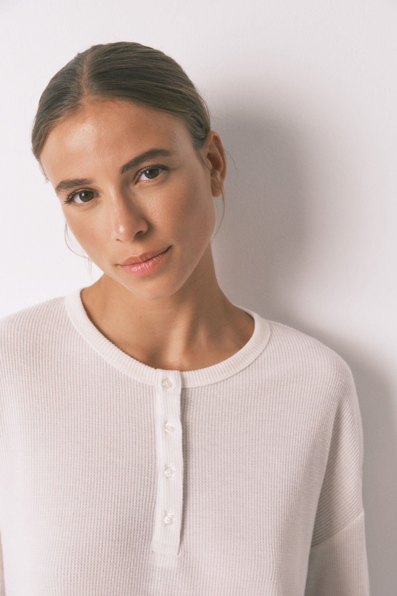 Women'secret White waffle texture long pyjamas