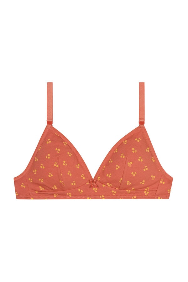 Womensecret Girls' non-wired printed bra with removable cups rouge