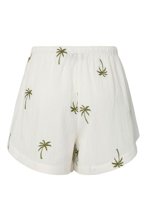 Pieces Shorts aus Bio-Baumwolle bestickt Gr&uuml;n