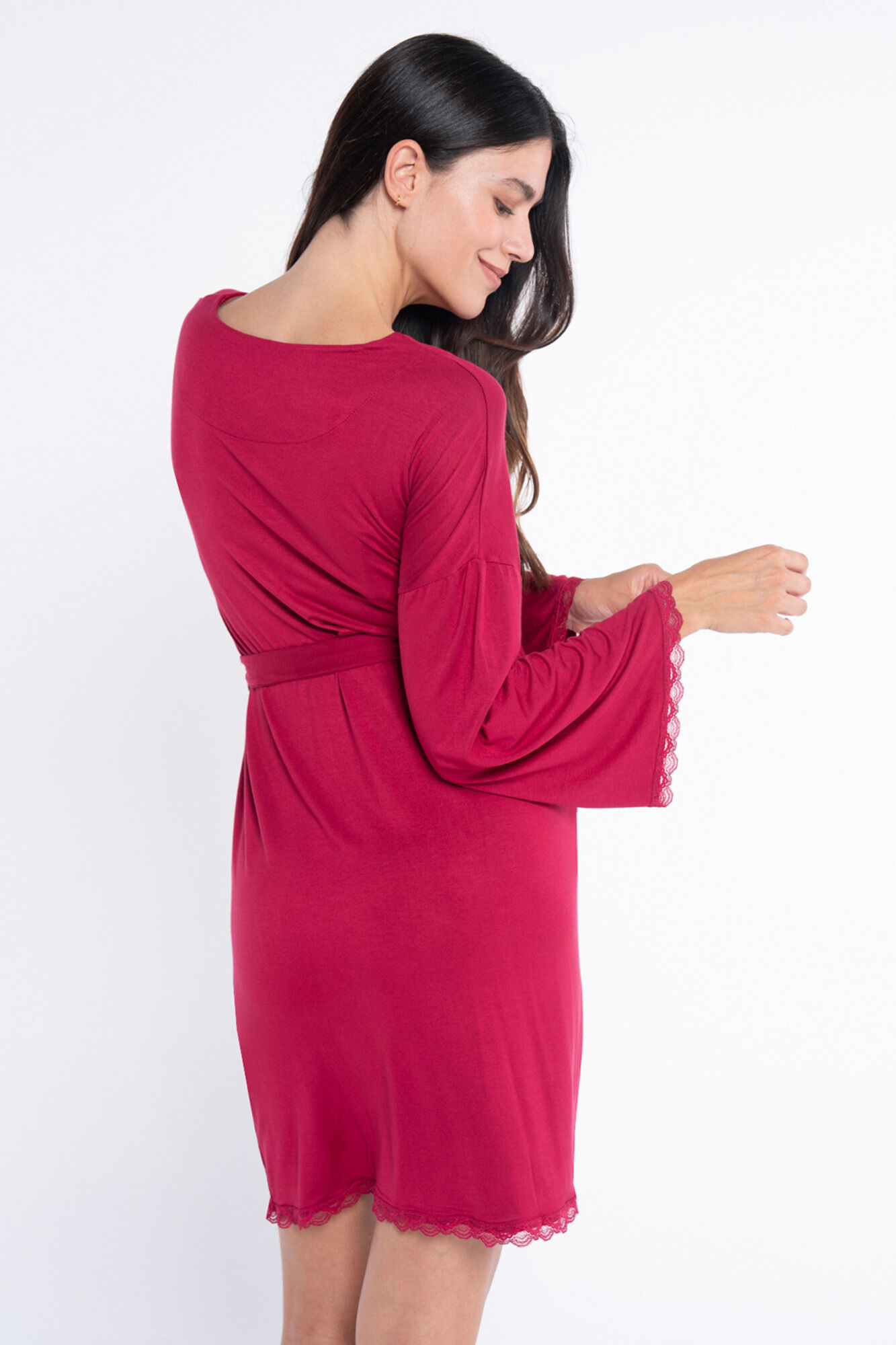 Ohma! Morgenmantel mit Spitze Umstandsmode