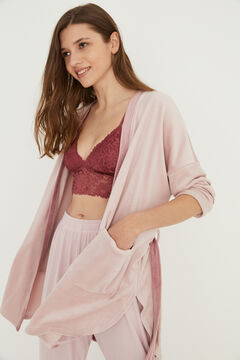Womensecret Robe de chambre rose 100 % coton rose