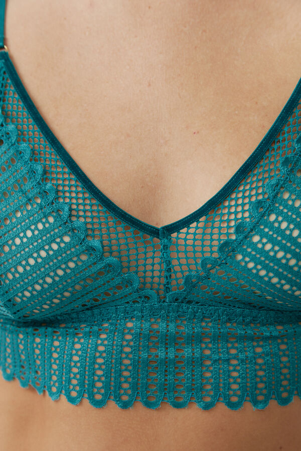 Crochet Lace Longline Triangle Bra