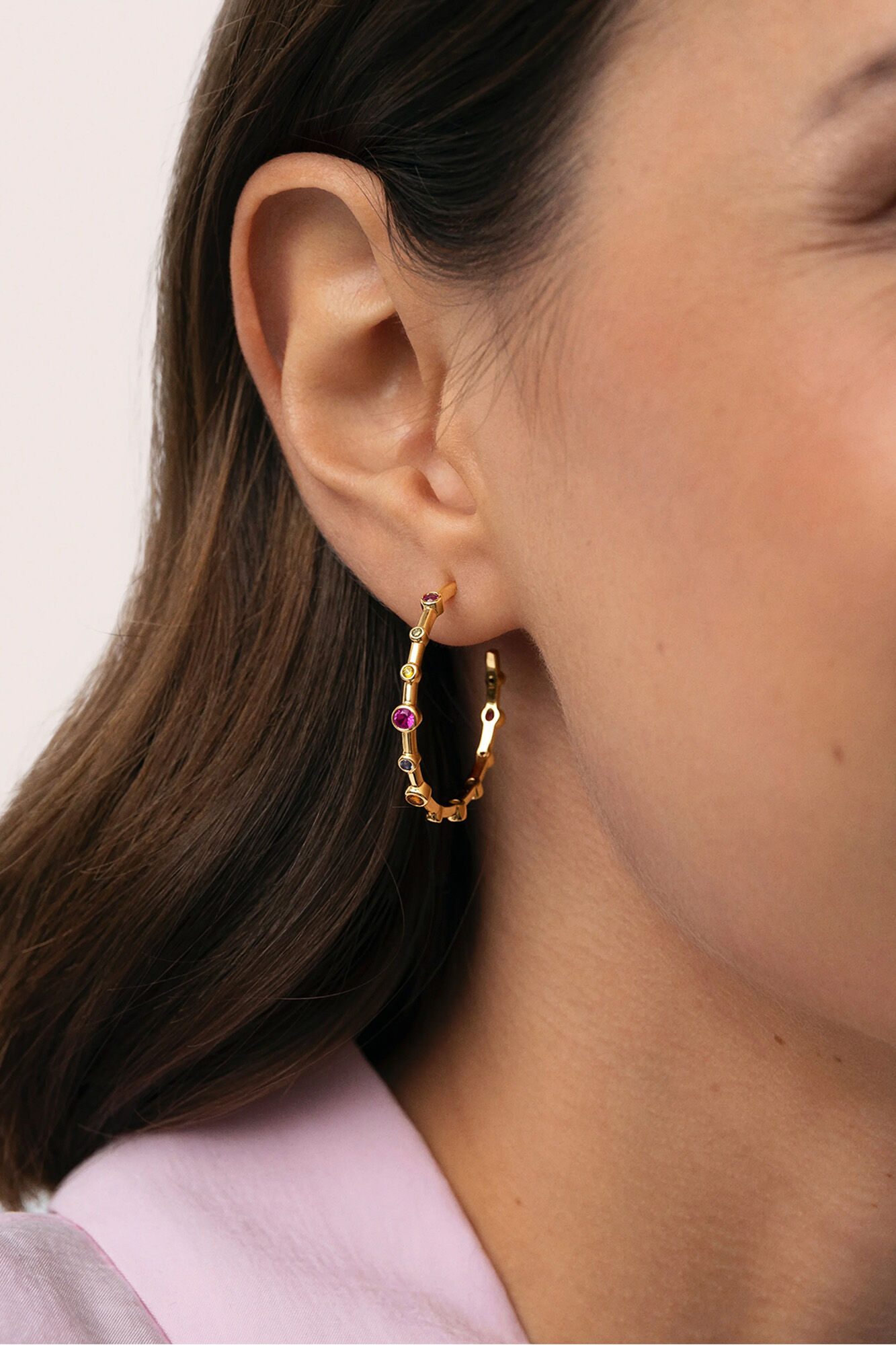 Singularu Creolen Rainbow Bubbles L vergoldet