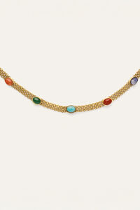 Singularu Choker Tape Stones Goldbad Stahl