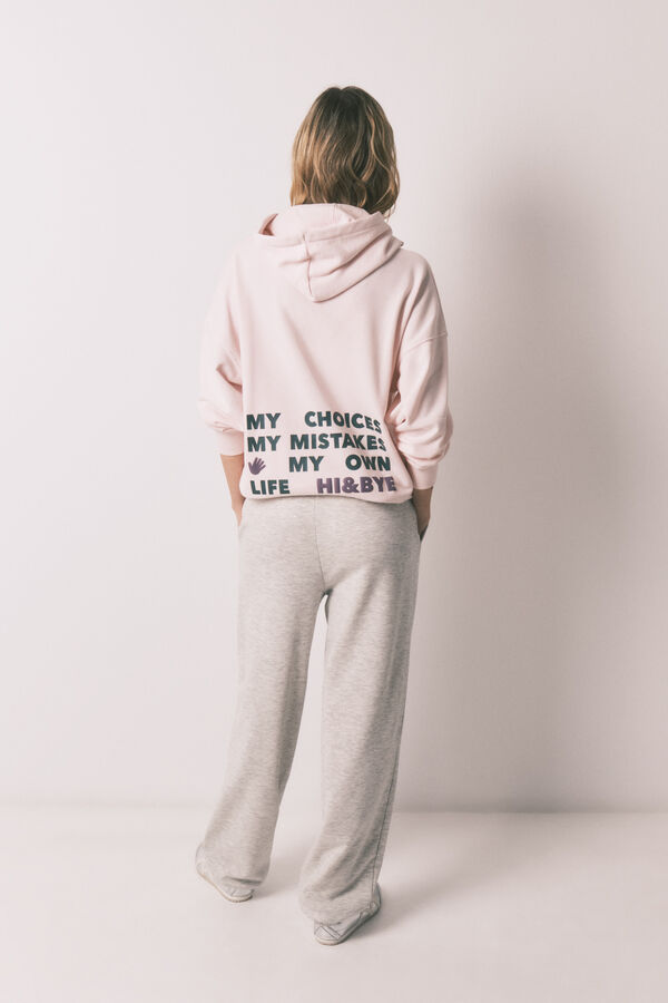 HI&BYE Grey cotton fleece jogger trousers grey