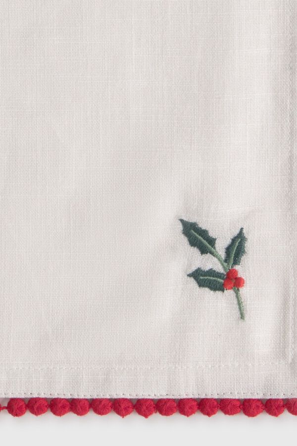 Textura Embroidered set of two napkins white