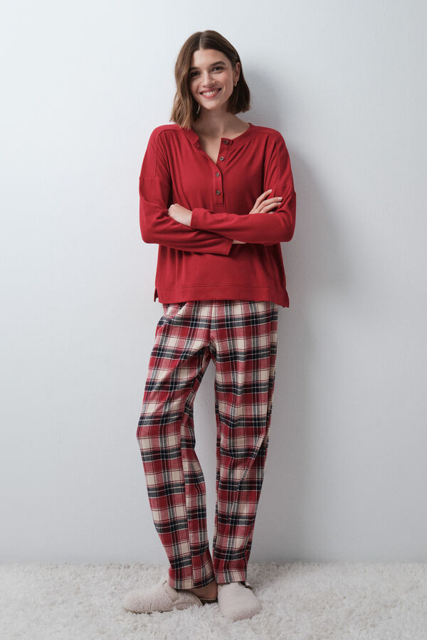 Women'secret Red plaid long pyjamas red