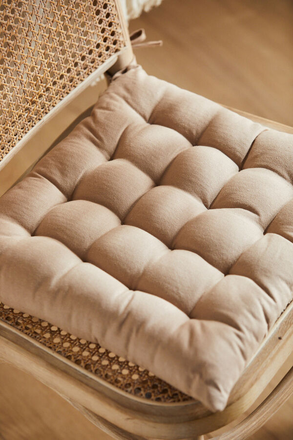 Womensecret Cojín para silla cuadrado lavable de algodón piedra Gavema beige
