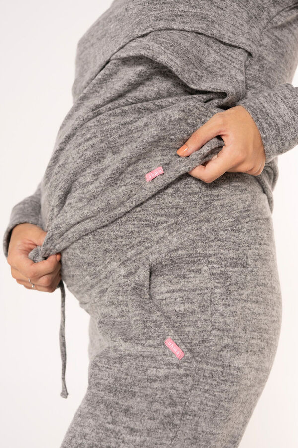 Womensecret Comfy maternity crossover T-shirt + trousers set szürke