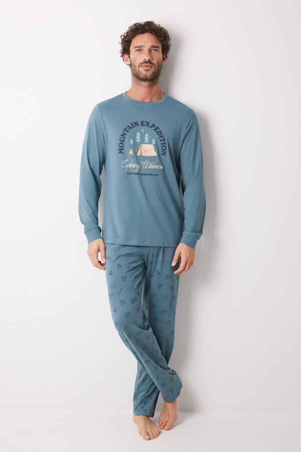 Pijamas Hombre Pijama De Hombre TRAMAS+ 100% Algodón Manga Larga