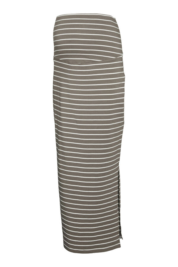 Mamalicious Saia longa de maternity em algodão cinzento