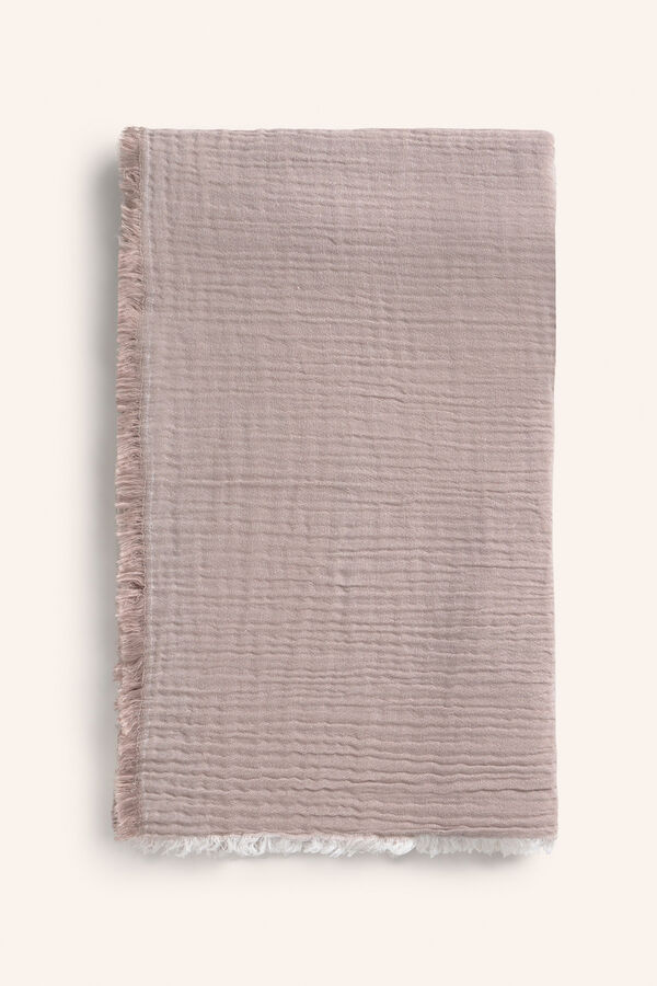 Calma House Colcha de musselina de algod&atilde;o cor de pedra cinzento