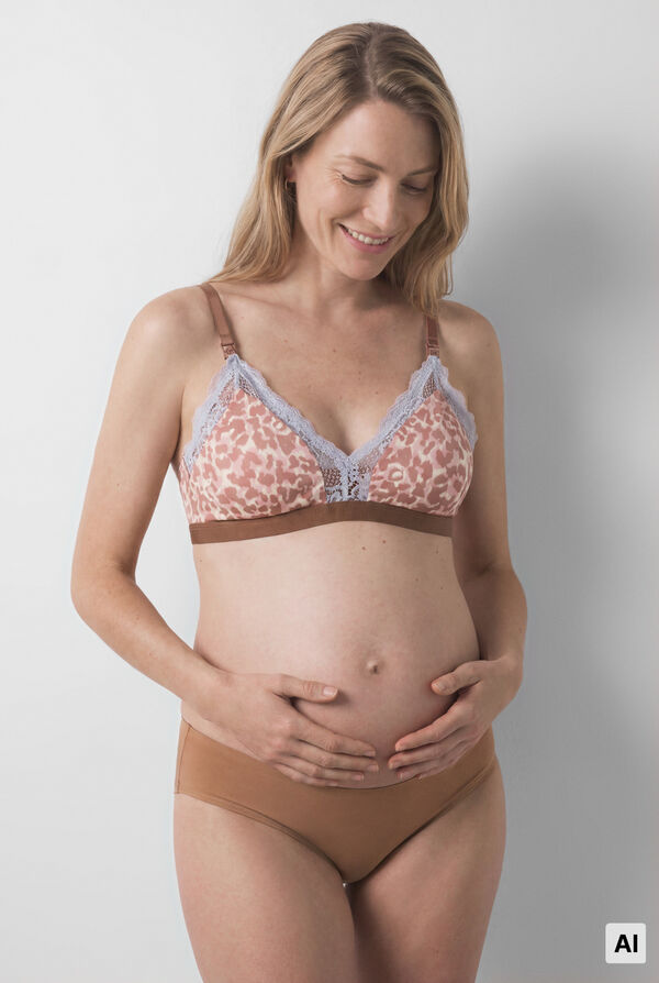 Women'secret Animal print maternity triangle bra NATURAL nude