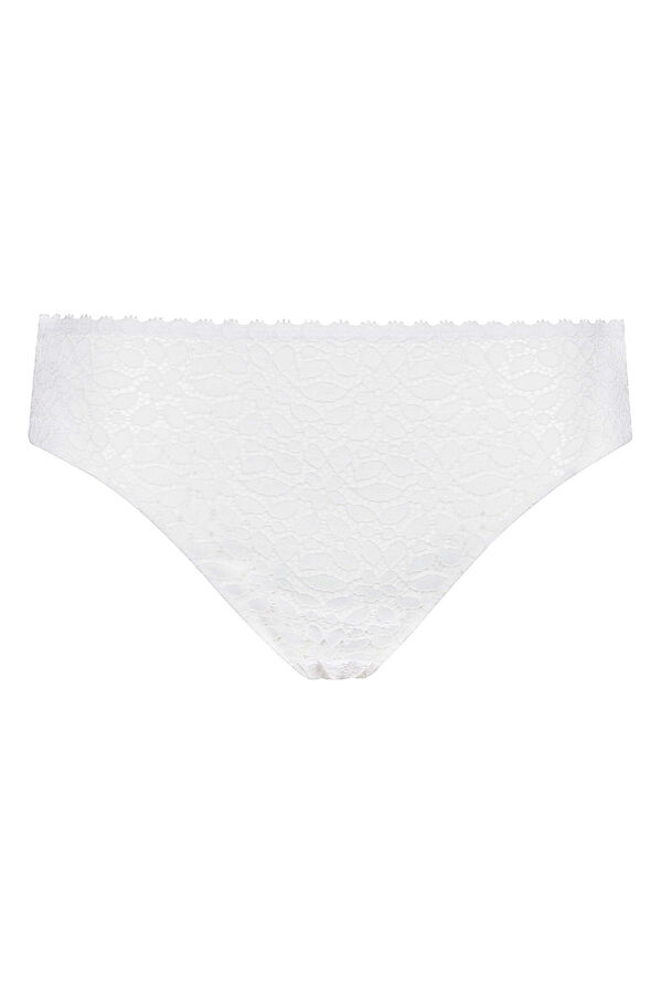 Womensecret Daily Dentelle floral lace no-show panty blanc