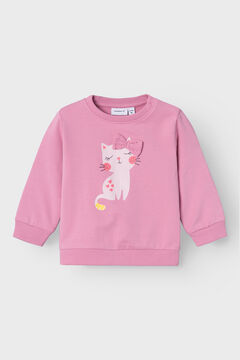 Womensecret Baby-Sweatshirt für Mädchen mit lustigem Kätzchen Rosa