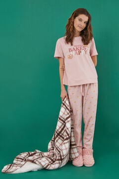Womensecret Pijama 100% algodão rosa Manolo Bakes rosa