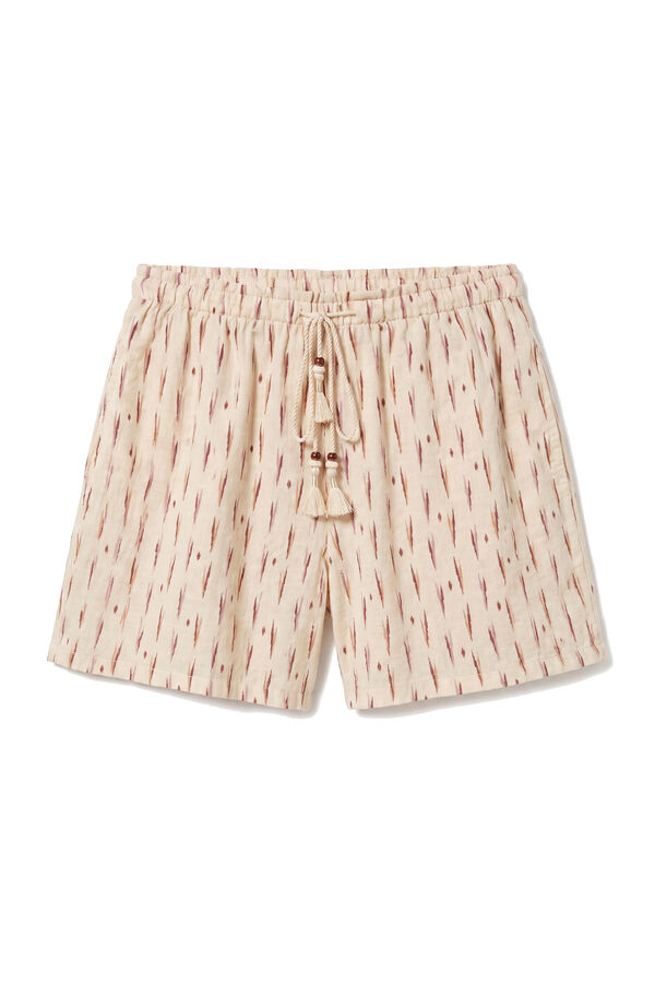 Women'secret Pantal&oacute;n corto estampado marfil