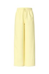 Pieces Pantalones anchos c&oacute;modos algod&oacute;n amarillo
