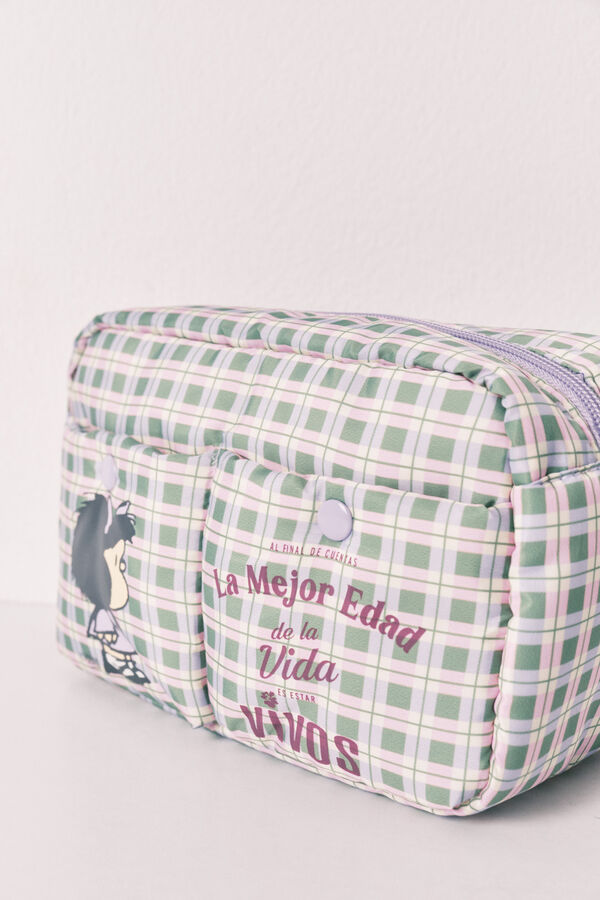 Women'secret Mafalda checked medium vanity case pink