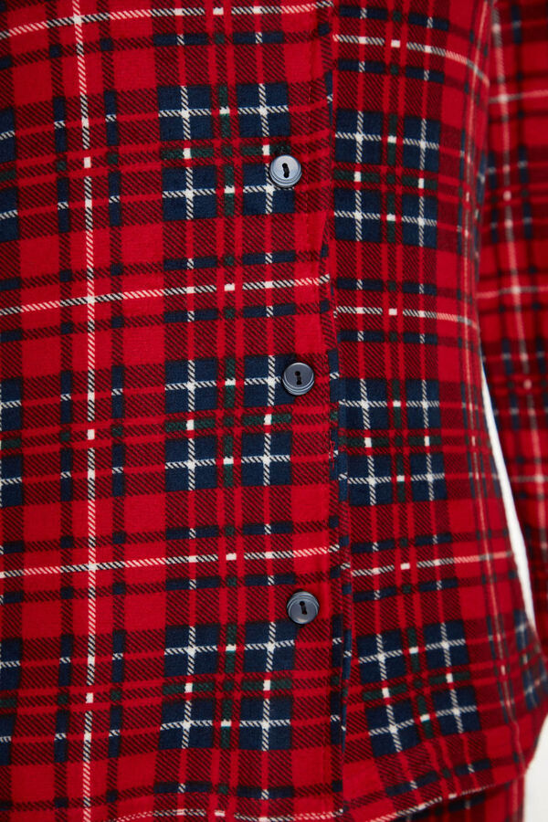 Trendyol Conjunto pijama camisero cuadros rojo  rojo