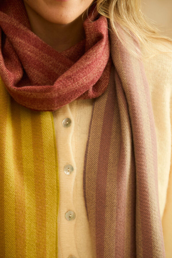 Calma House Bufanda a rayas Shima estampado