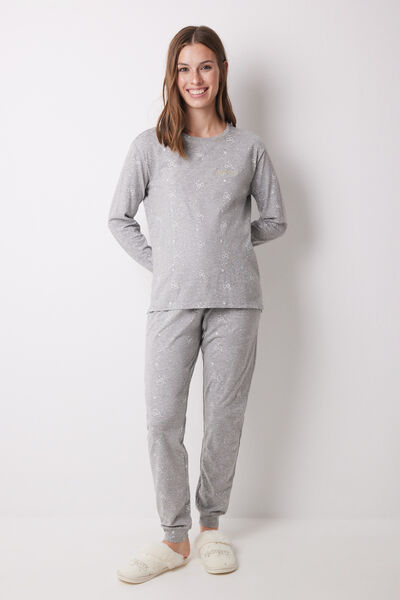 Womensecret Pyjama long 100% coton gris Harry Potter gris