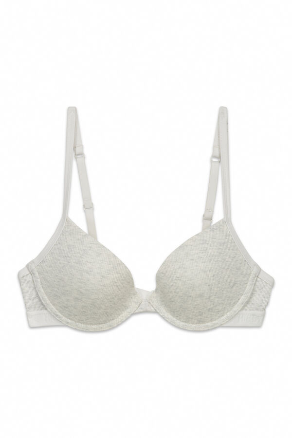 HI&BYE Grey cotton push-up bra grey