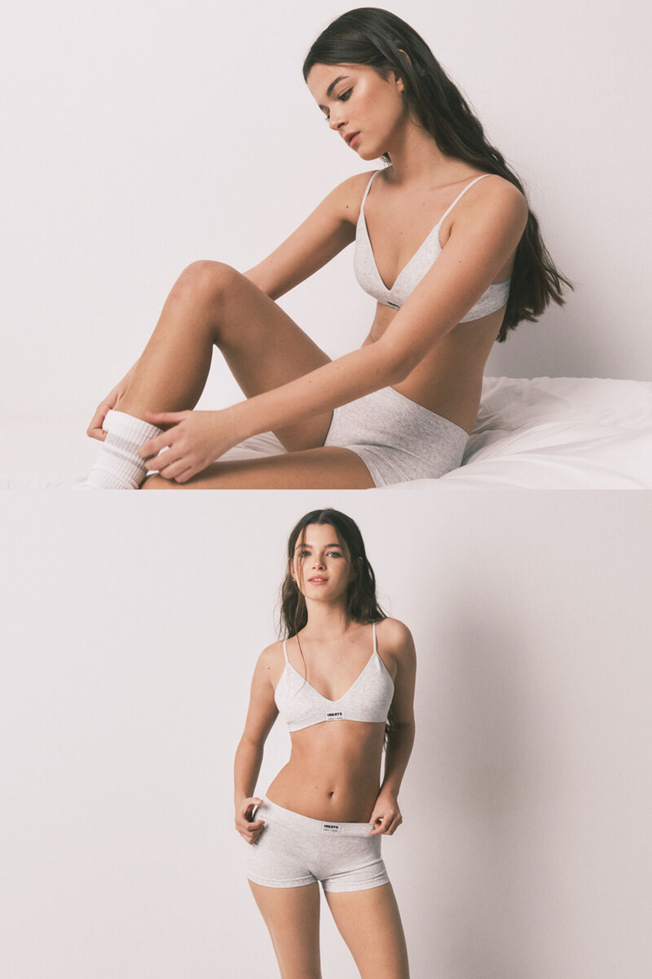 HI&BYE Grey seamless triangle bra