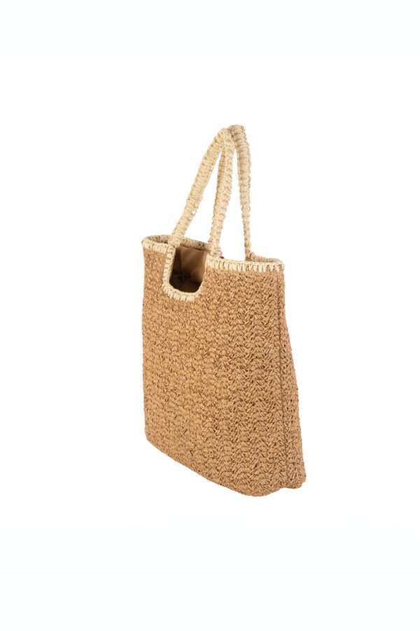 Kbas Sac cabas en fibre naturelle marron