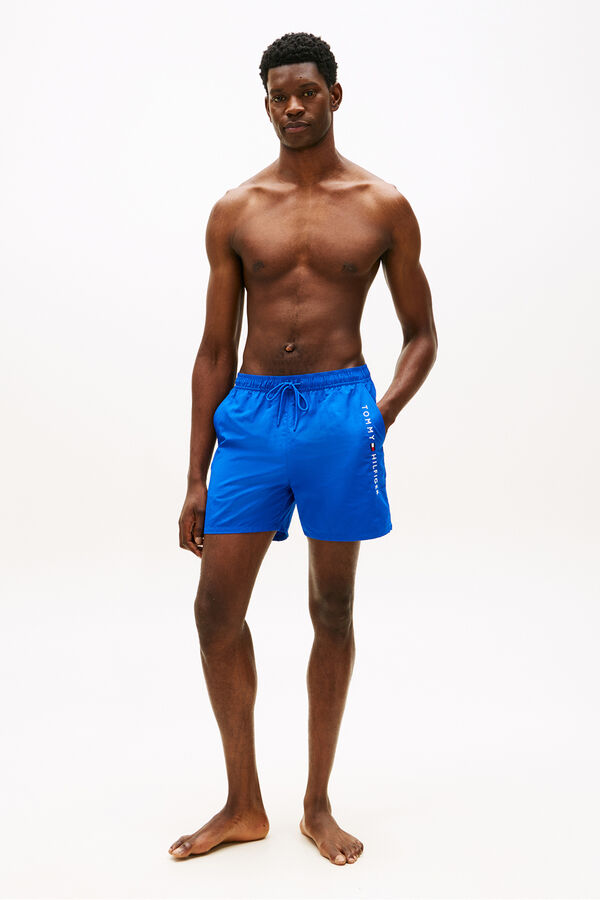 Tommy Hilfiger Men's side lettering swimwear blue