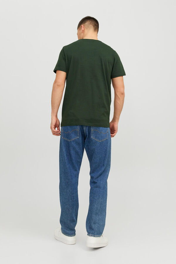 Womensecret T-shirt de manga curta de algodão orgânico print logo verde